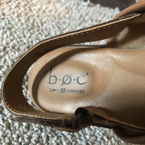BOC Beige Canvas Backstrap Clog Mules, EUC, 36/6 - Picture 4 of 14